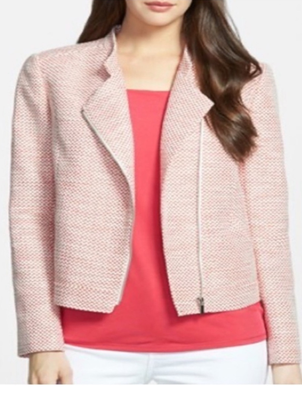 Classiques Entier Tweed Moto Jacket Asymmetrical Zip